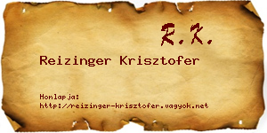 Reizinger Krisztofer névjegykártya